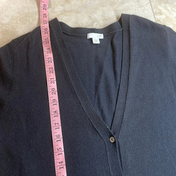 J.Jill Black Button Front Cardigan Sweater Small Petite Cotton Blend Pockets - Picture 10 of 11